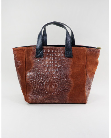 Mala Camel de Senhora de Mão em Pele