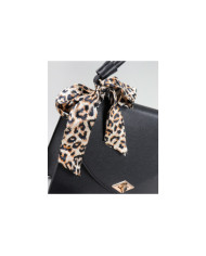 Mala Preta de Senhora com Lenço Leopardo
