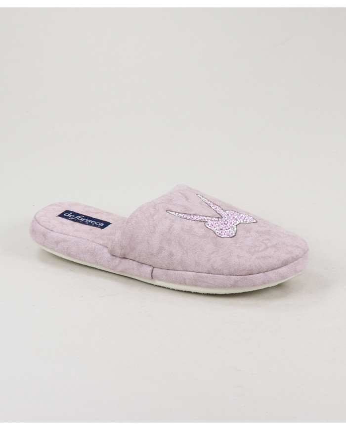 Ladies Room Slippers with Lace Decorated