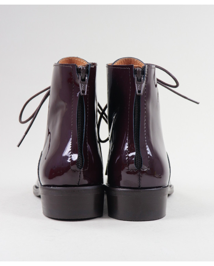 Botas Bordô Rasas Ginova com Fecho Atrás