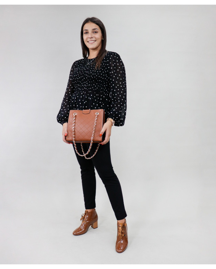 Lady Camel Bag with Seams