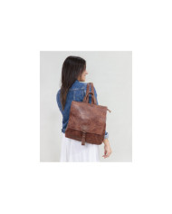Brown backpack with Application Decorative