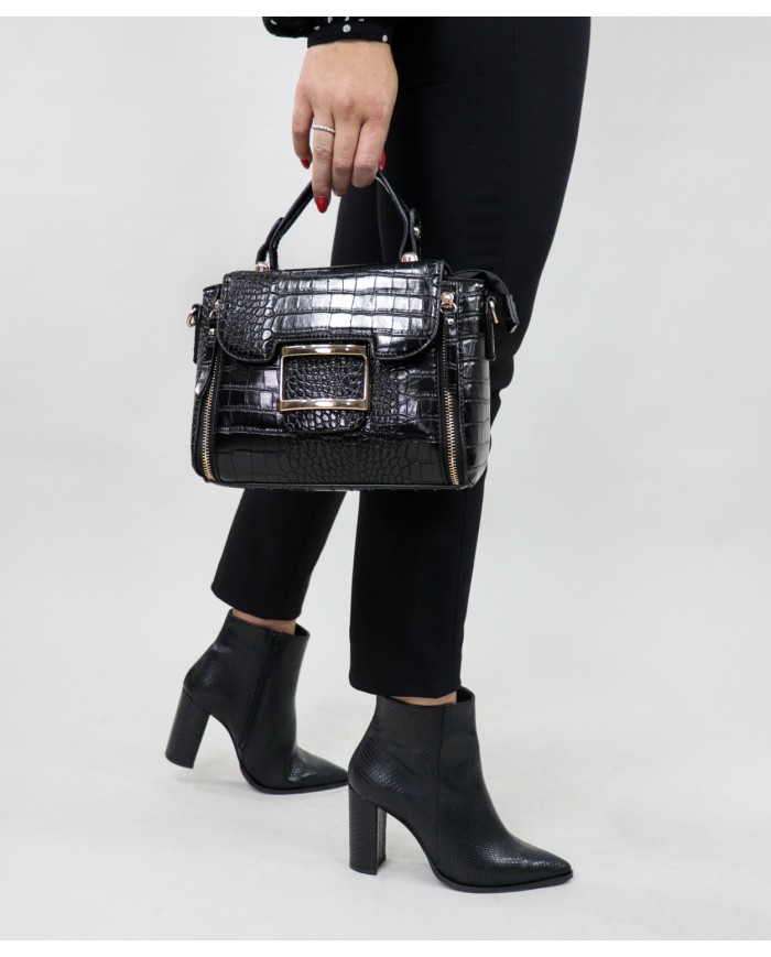 Black Lady Suitcase with Clasps