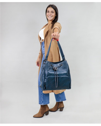 Maleta de la señora azul con aplique ajustable