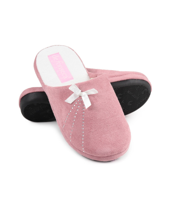 Chinelos de Quarto de Senhora Rosa  DeFonseca com Laço