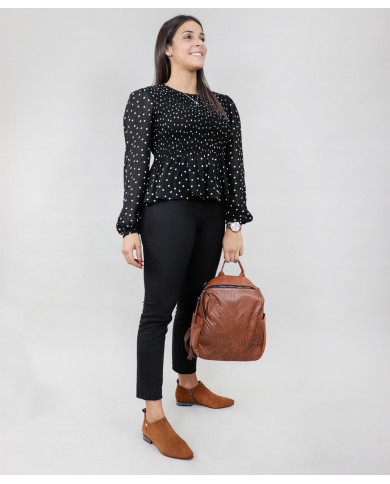 Damas Camel Mochila con patrón