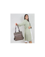 Ladies Green Backpack with Decorative Pala