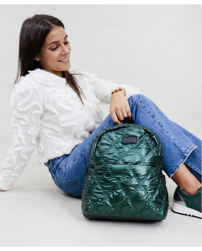 Ladies Green Backpack Padded