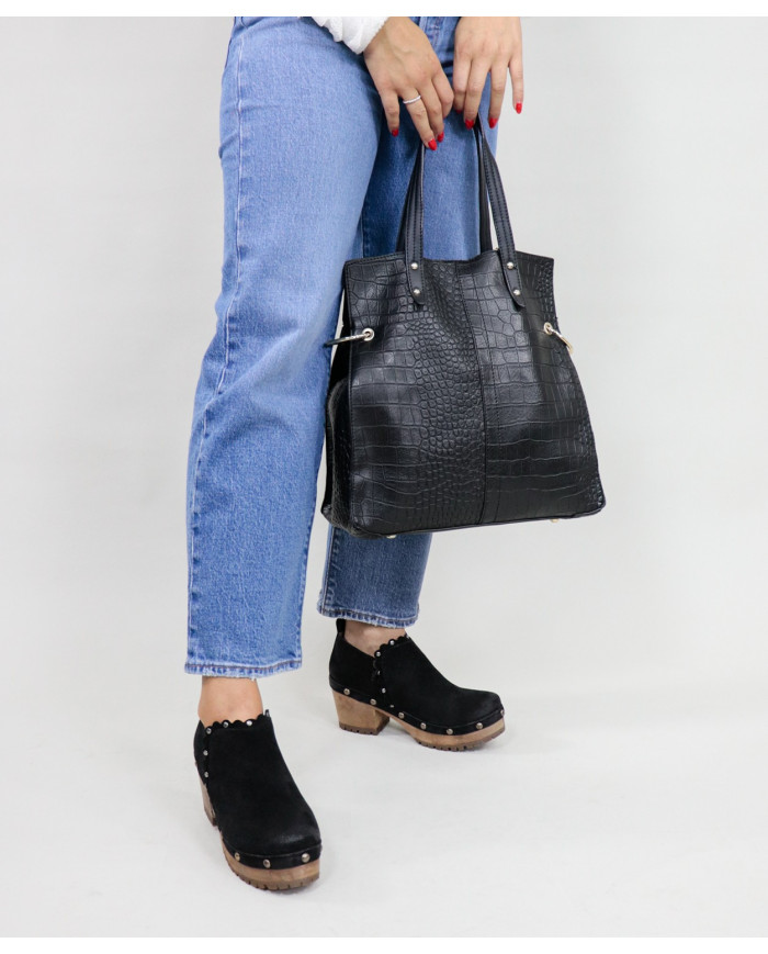 Lady's Black Suitcase with Interior Partitions