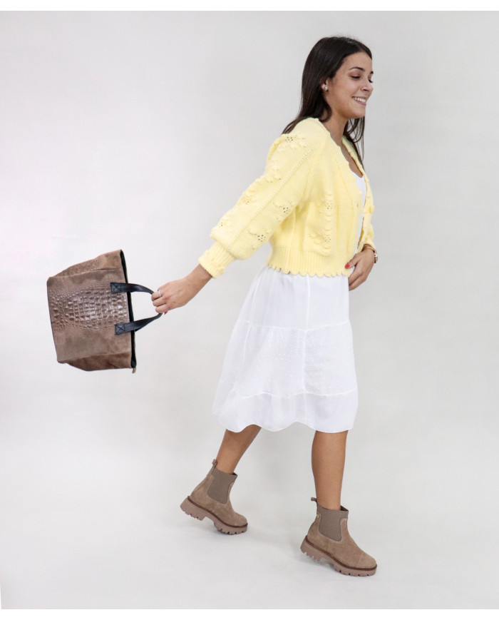 Hand Lady Taupe Bag in Skin