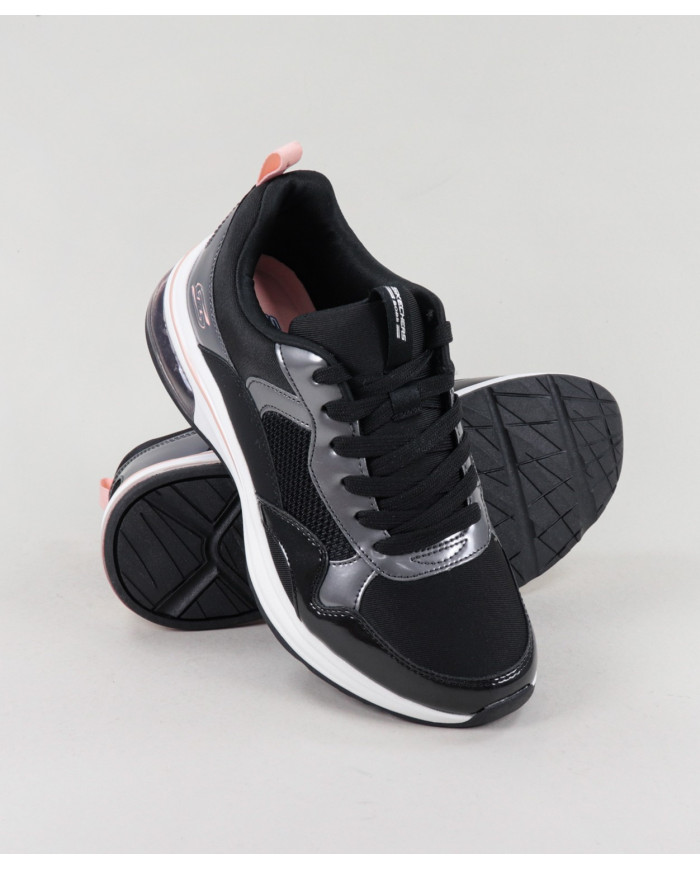 Black Skechers Bobs Pulse Air Trainers
