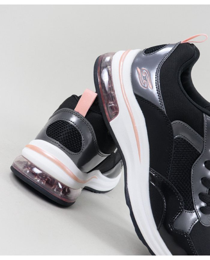 Black Skechers Bobs Pulse Air Trainers