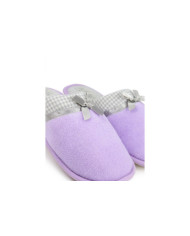 Ladies Lilac Room Slippers with Satin Lace