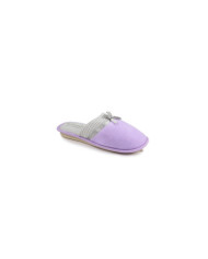 Ladies Lilac Room Slippers with Satin Lace