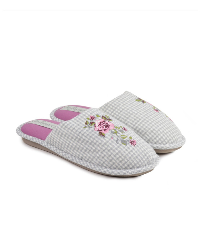 Ladies Room Slippers DeFonseca Floral Grey
