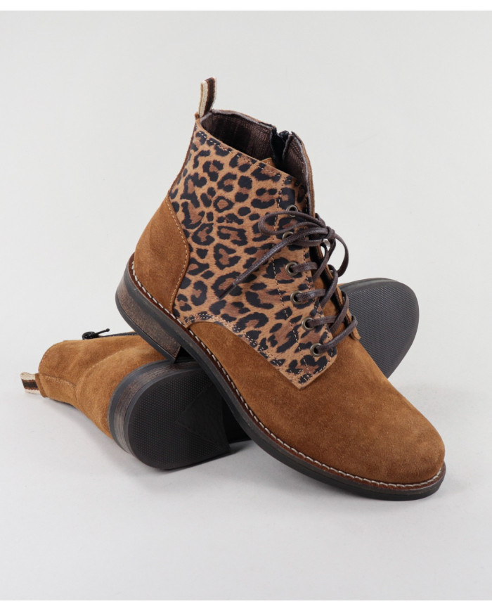 Ginova Rasos Botas con Pormenor en Leopard