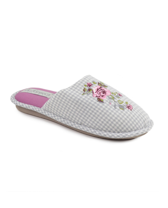 Ladies Room Slippers DeFonseca Floral Grey