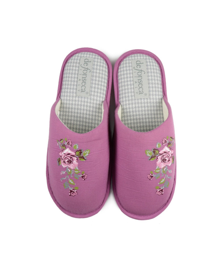 Chinelos de Quarto de Senhora DeFonseca Lilás Floral