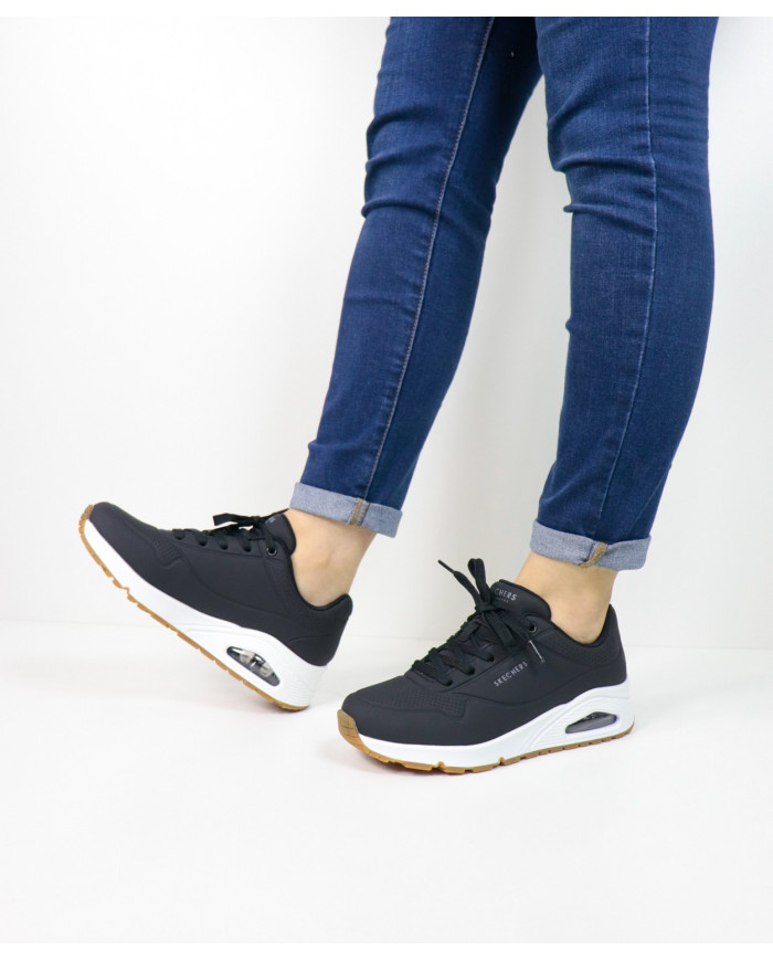 Black Skechers Stand On Air Trainers
