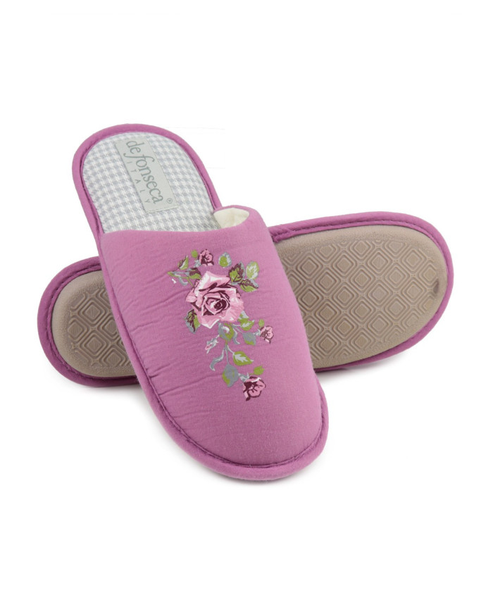 Chinelos de Quarto de Senhora DeFonseca Lilás Floral