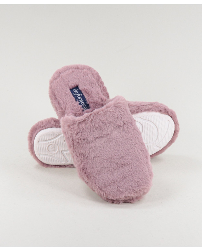 Zapatillas de habitación de damas en Pelo