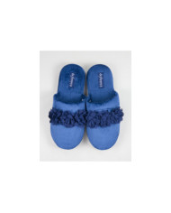 Ms. DeFonseca Room Slippers with Fabric Flowers