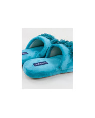 Ladies Room Slippers with Fabric Flowers