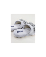 Ladies Room Slippers with Fabric Flowers