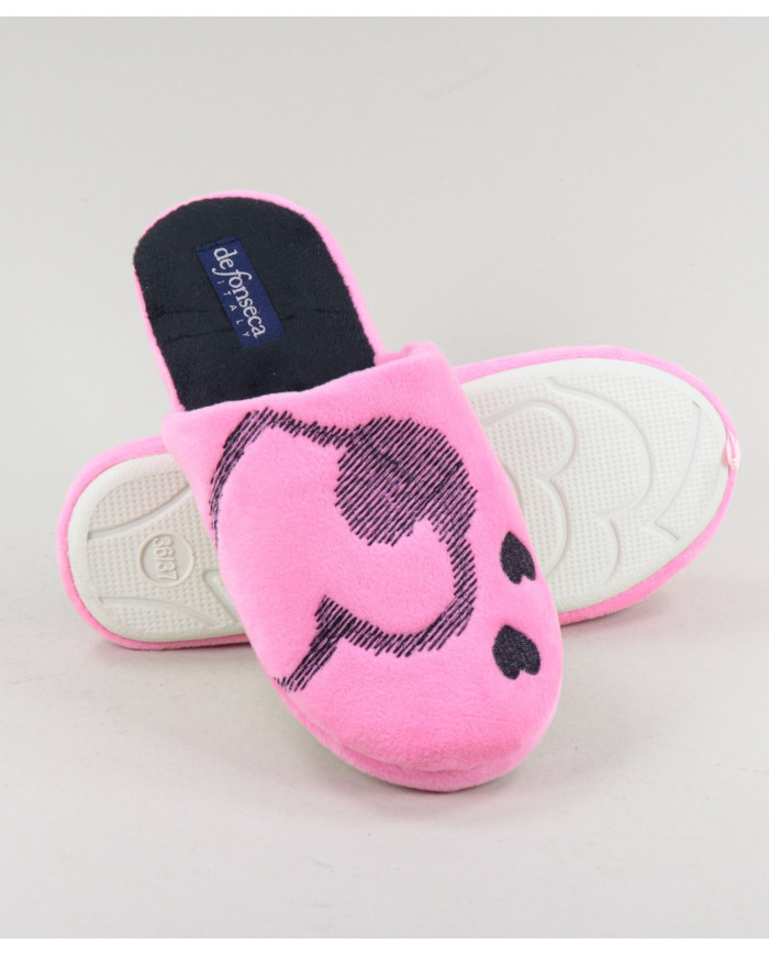 Ladies Room Slippers with Hearts