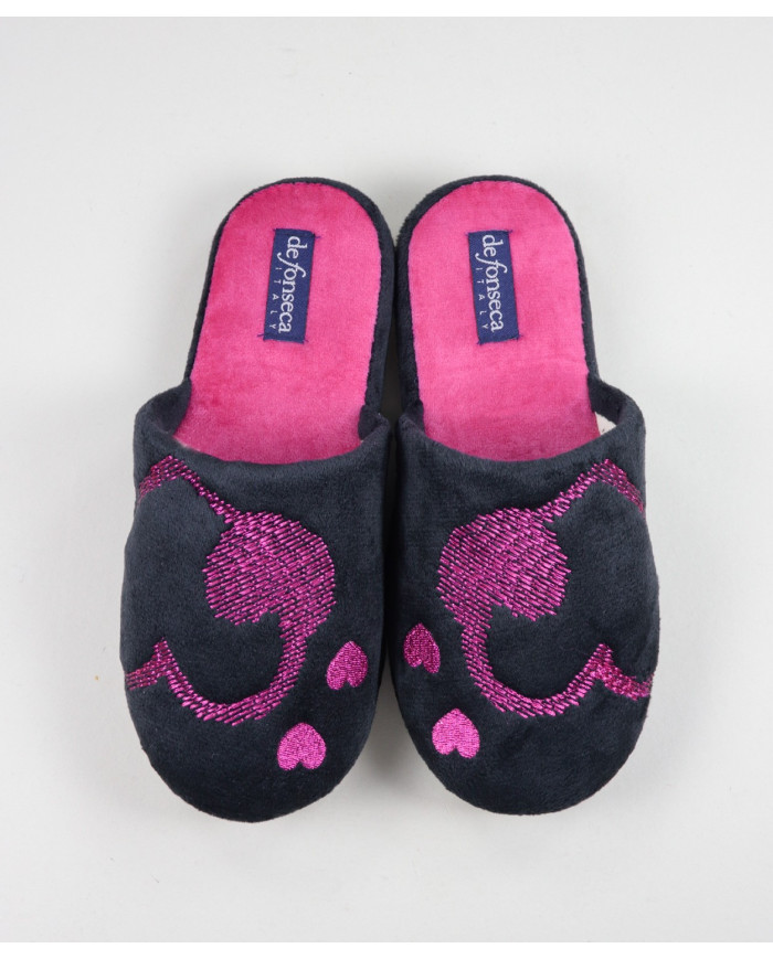 Ladies Room Slippers with Hearts
