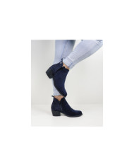 Botas Azuis de Mulher Ginova com Folho Franzido