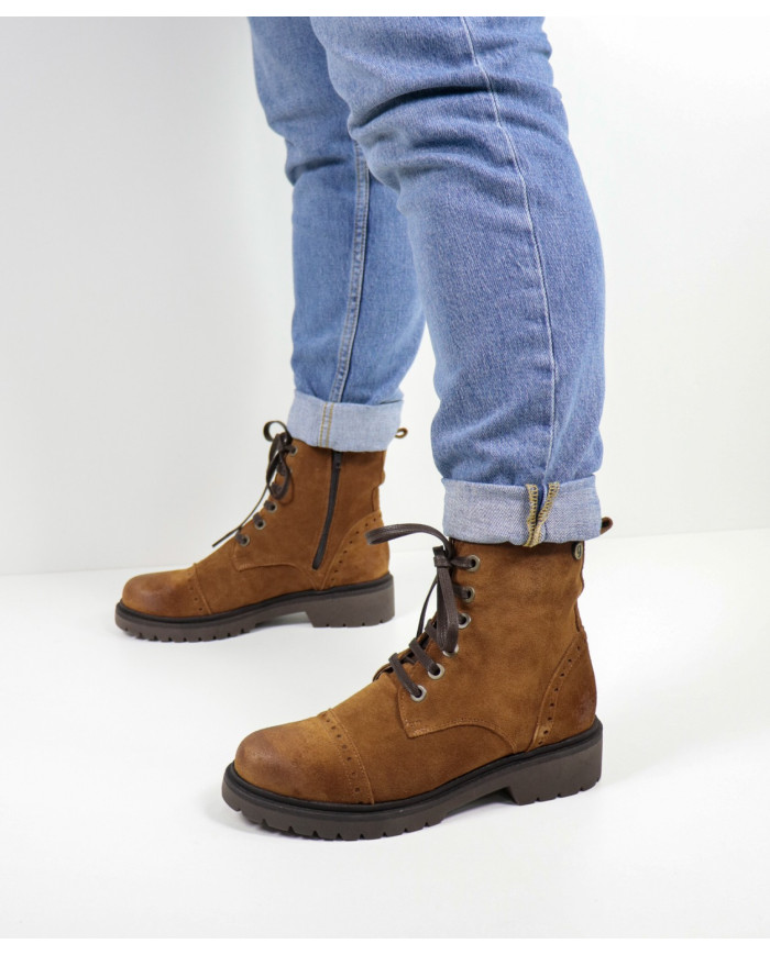 Camel Ginova Women's Military Boots in Camurça