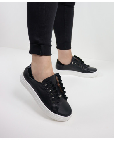 Sapatilhas Brancas Ginova Femininas com Folhos