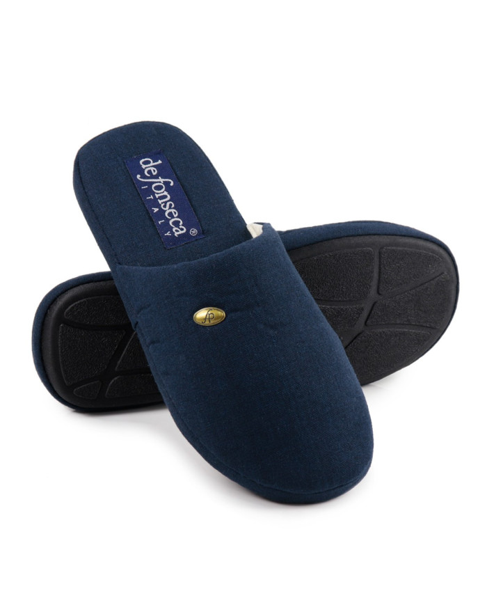 Chinelos de Quarto de Homem Azul DeFonseca Liso