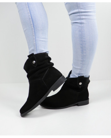 Rasas Ginova Black Boots with Wrinkled Effect