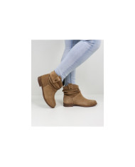Taupe Rasas Ginova Boots with Wrinkled Effect