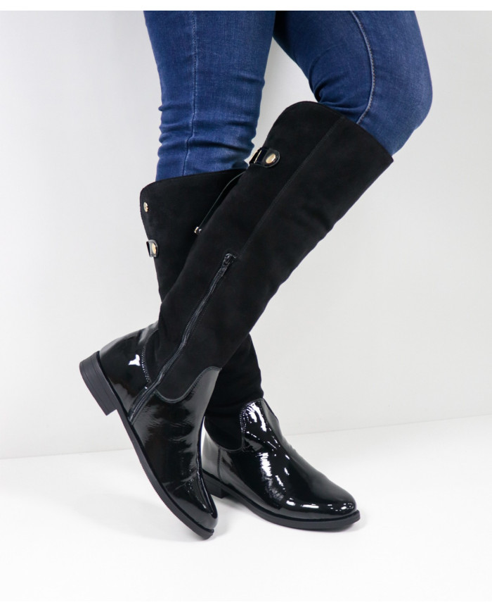 Botas Cano Alto Ginova con aplicación de metal