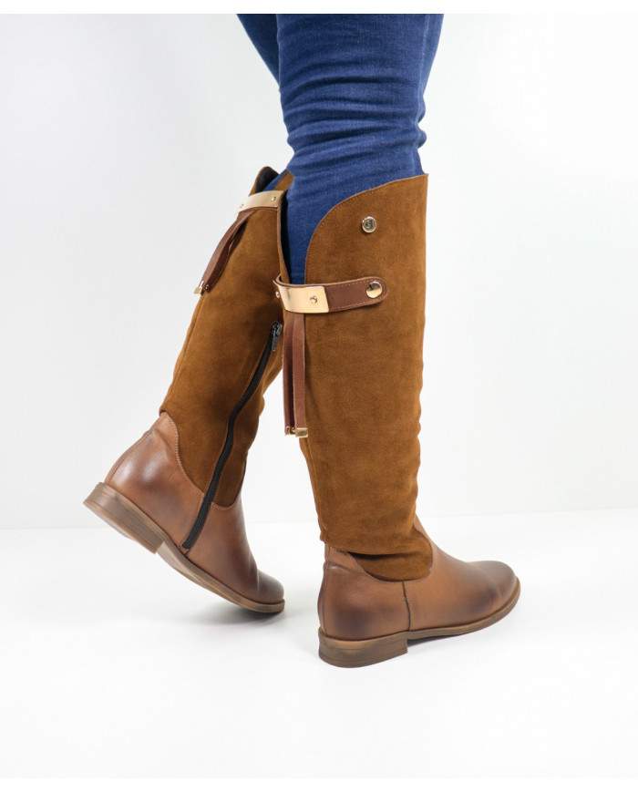 Botas Cano Alto Ginova con aplicación de metal