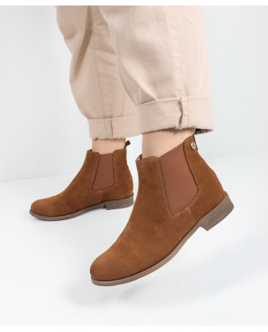 Botas Camel Ginova Femininas em Camurça