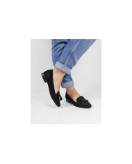 Sapatos Pretos Rasos Ginova com Berloques