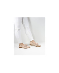 Sapatos Nudes Rasos Ginova Envernizados com Laço