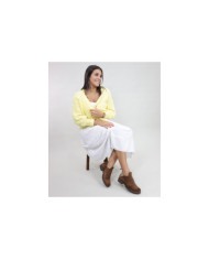 Botins Camel Rasos Ginova com Recorte