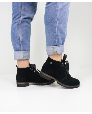 Botins Pretos Rasos Ginova de Senhora Leves