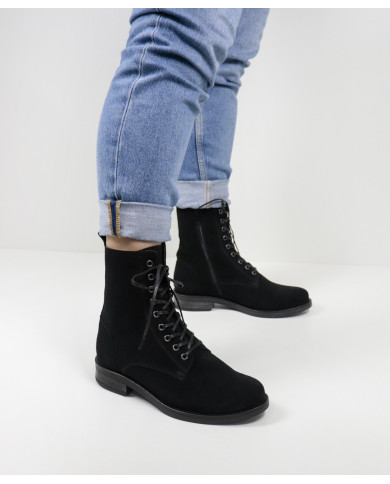 Women's Black Rase Boots Ginova Military Style