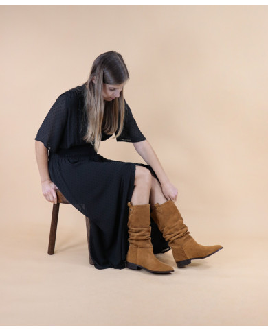Botas Camel Rasas Ginova de Cano Alto