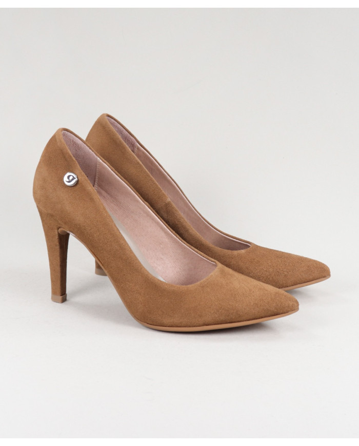 Lady's Stilettos Camel in Nobuck Ginova
