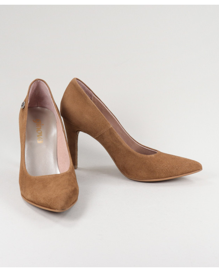 Lady's Stilettos Camel in Nobuck Ginova