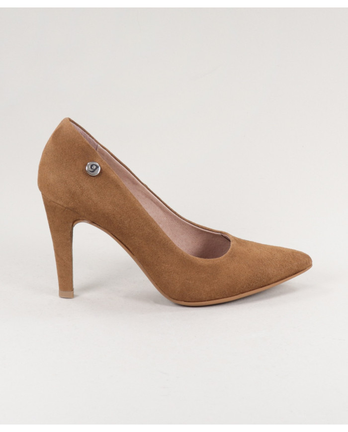 Stilettos Camel de Senhora em Nobuck Ginova