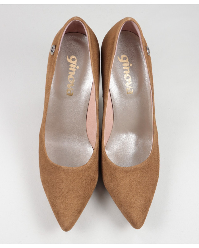 Lady's Stilettos Camel in Nobuck Ginova