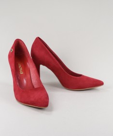 Stilettos Vermelhos de Senhora Ginova em Camurça